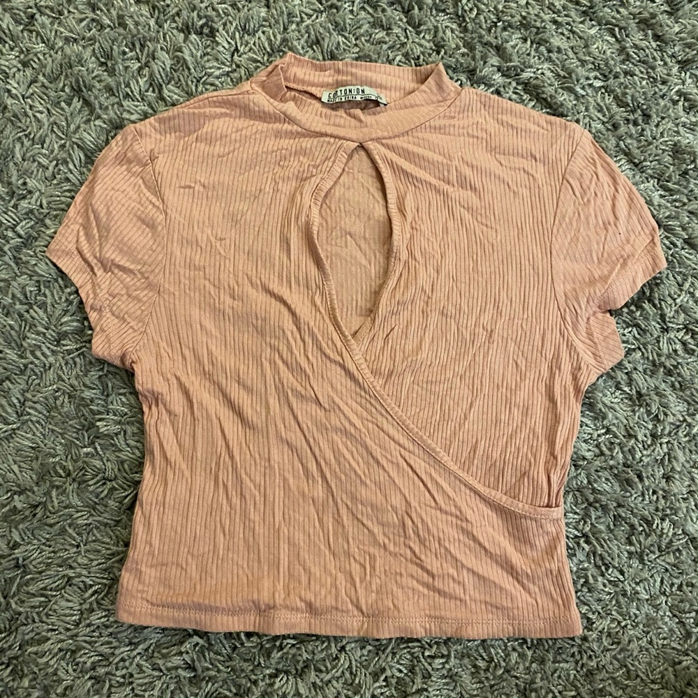 Light Pink Ribbed Top from Cotton On